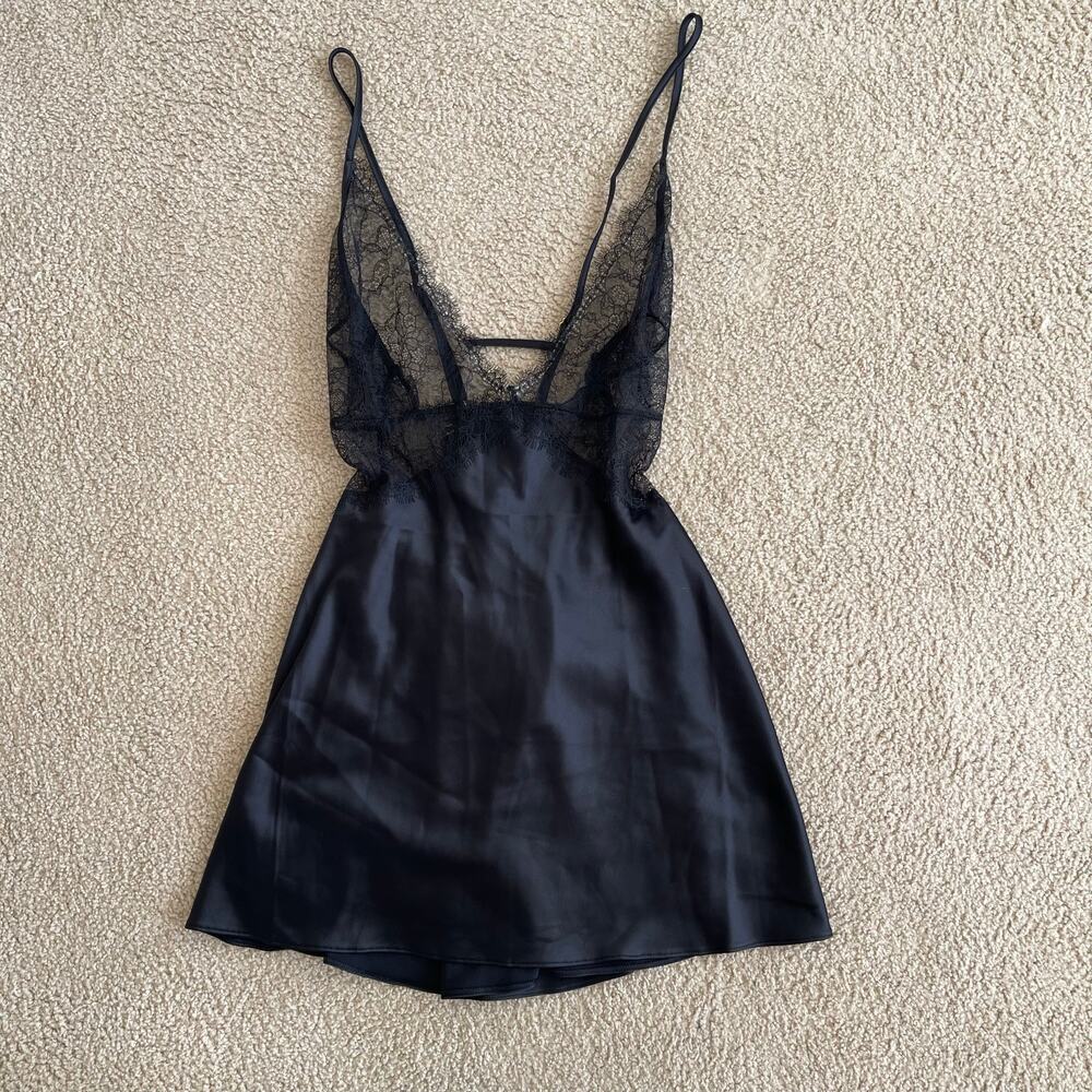Victoria's Secret Black Lace Trimmed Coquette Fairycore Lingerie NWT - Size L